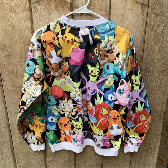 Pokémon All Over Print Characters Sweatshirt Pullover Official Unisex Medium - Picture 2 of 7